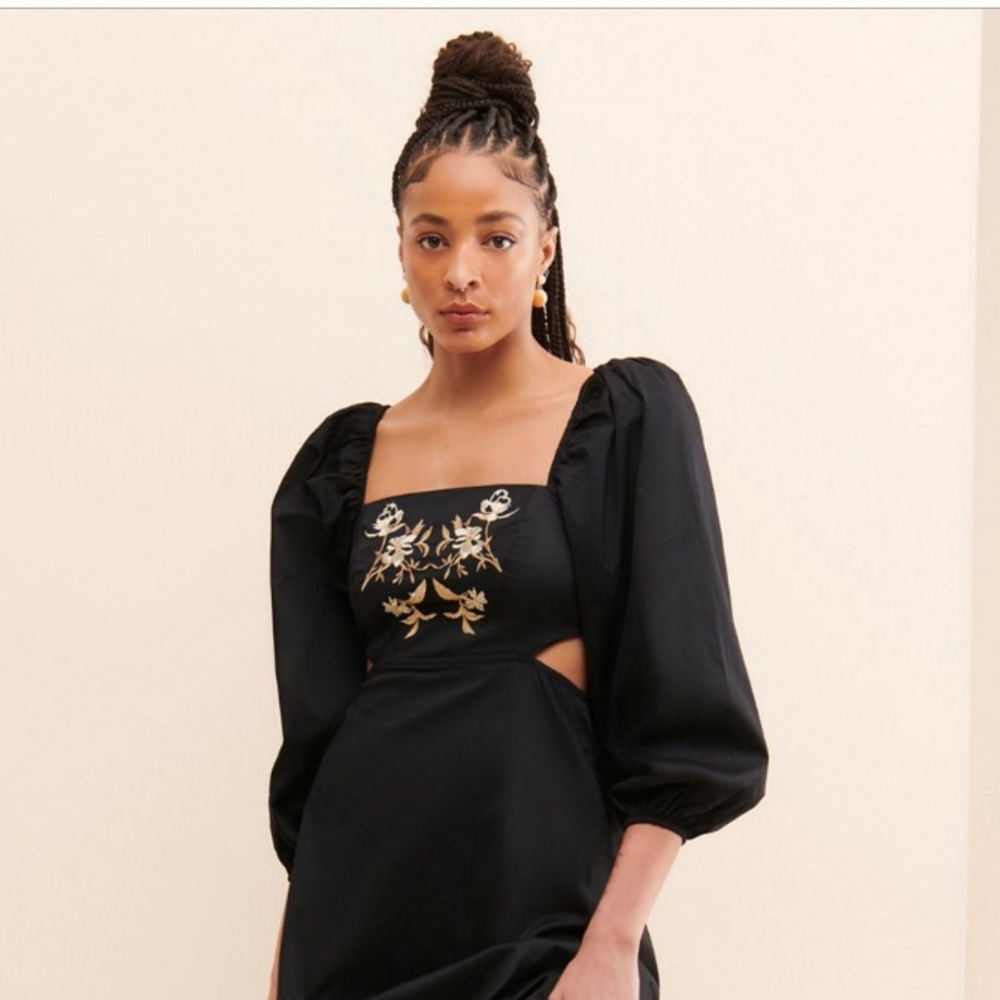 Anthropologie Embroidered Cut Out
Maxi Dress Size Small Black - Picture 4 of 15